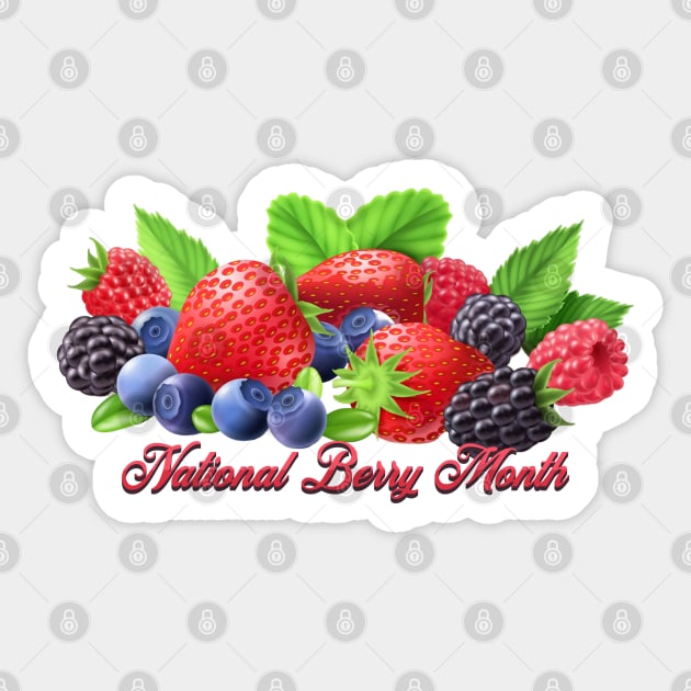 National Berry Month Sticker by HolidayBug